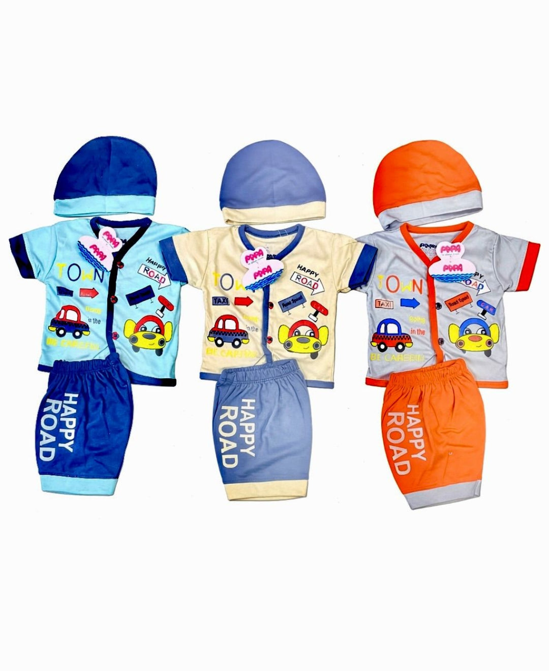 "Happy Road" 3-Piece Baby Boy Outfit