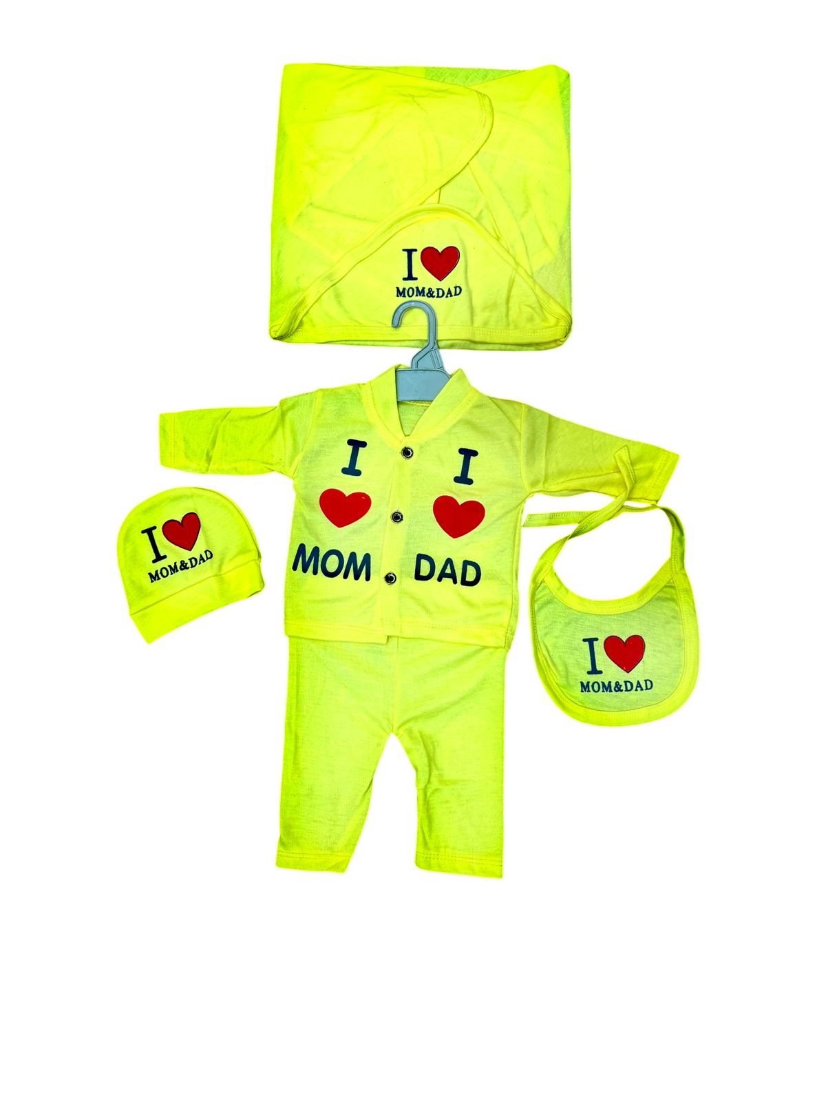 I Love Mom & Dad" 5-Piece Newborn Gift Set