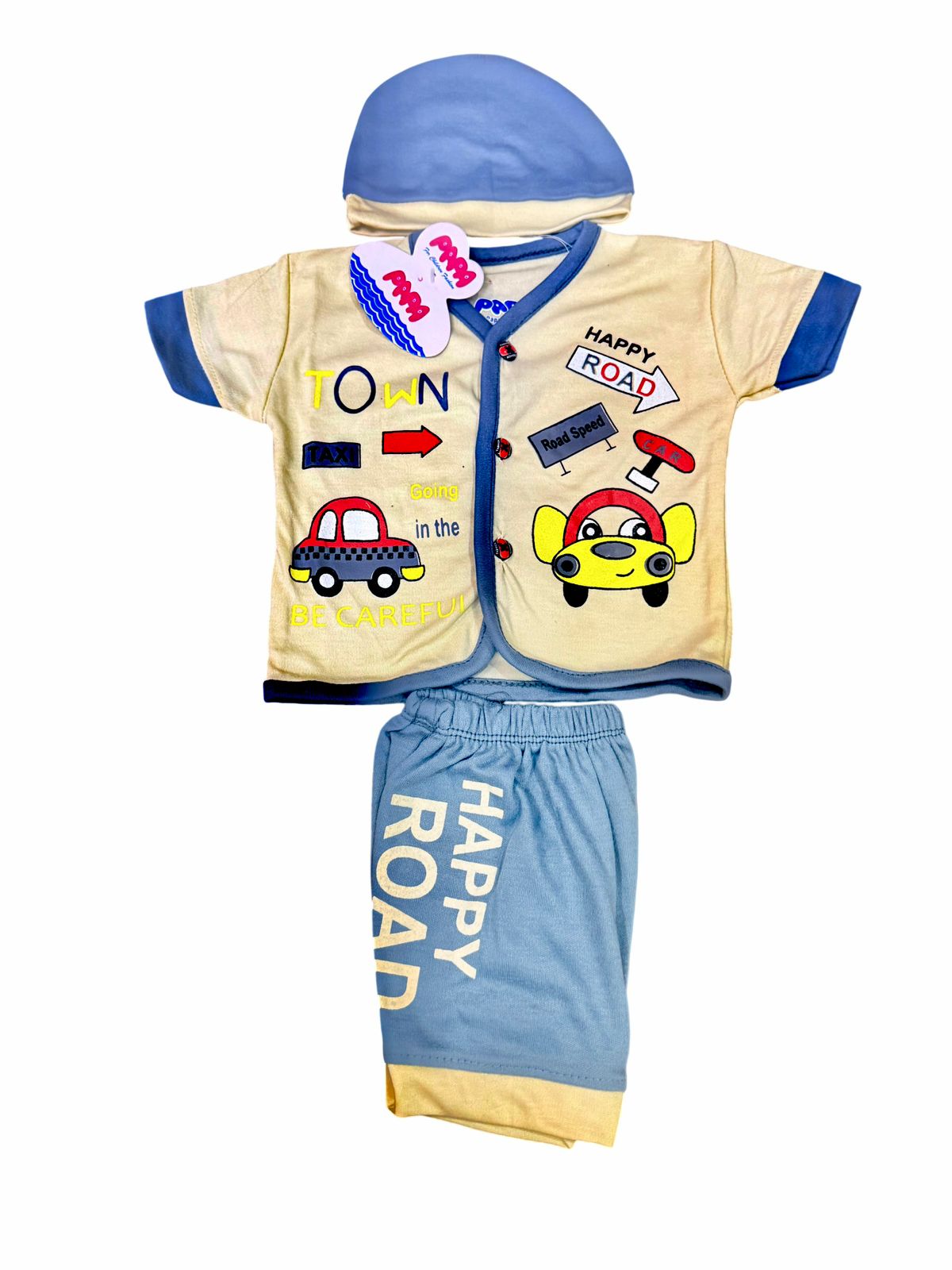 "Happy Road" 3-Piece Baby Boy Outfit
