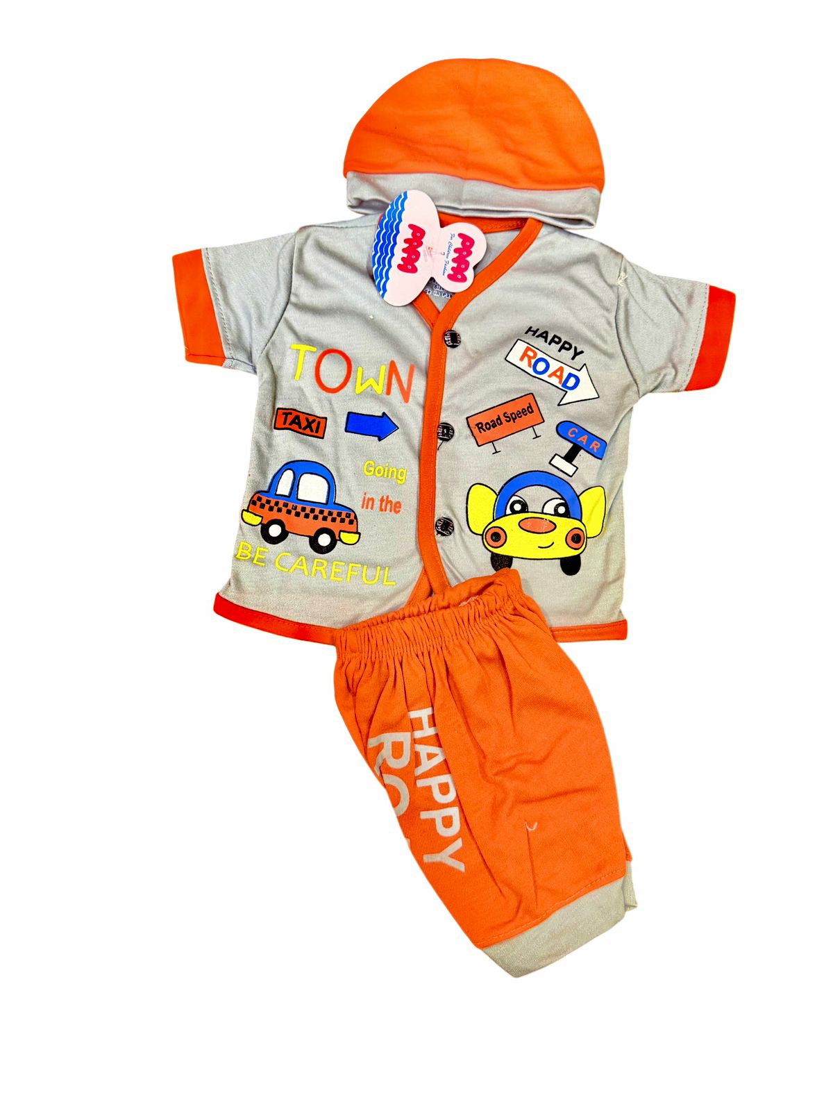"Happy Road" 3-Piece Baby Boy Outfit