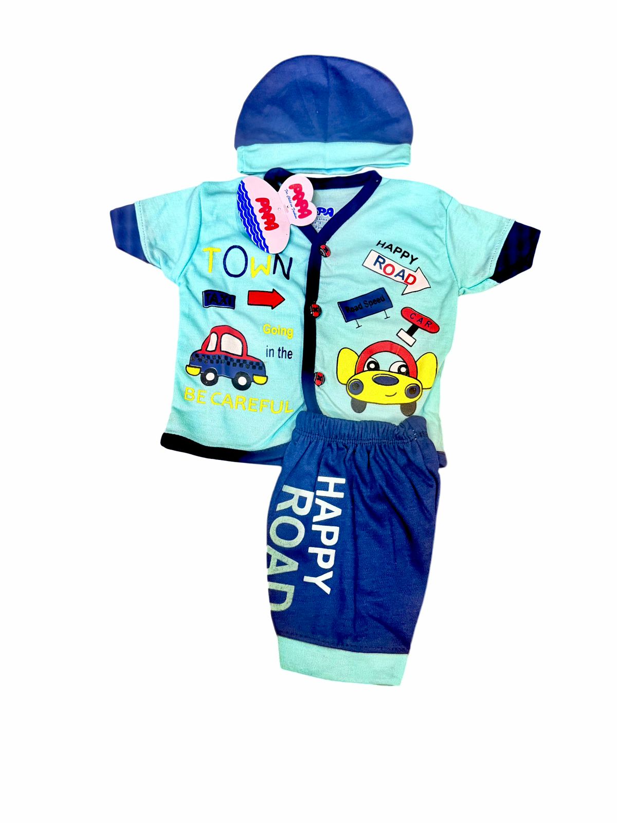 "Happy Road" 3-Piece Baby Boy Outfit